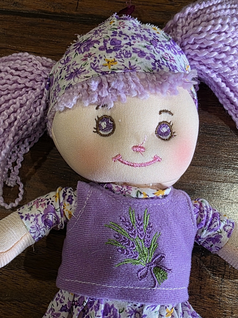 Lavender Floral Rag Doll Plush Toy - Purple - Picture 2 of 7